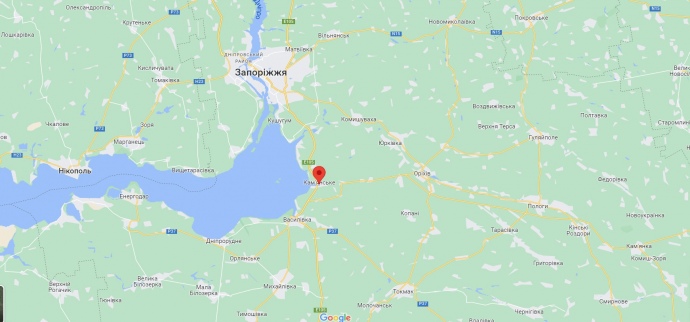 Кам'янське відносно Запоріжжя