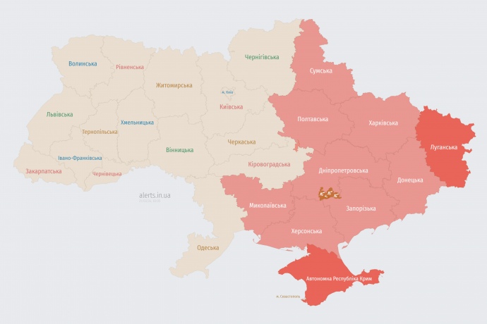 Карта alerts.in.ua