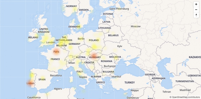 Європа збій в Facebook