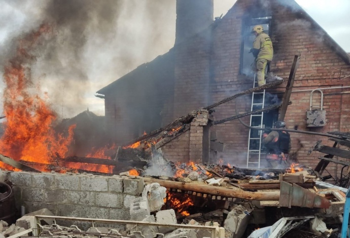 последствия обстрела Никопольщины, фото из Telegram Сергея Лысака