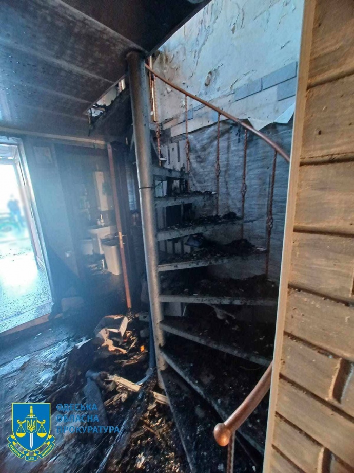 Последствия падения дрона под Одессой