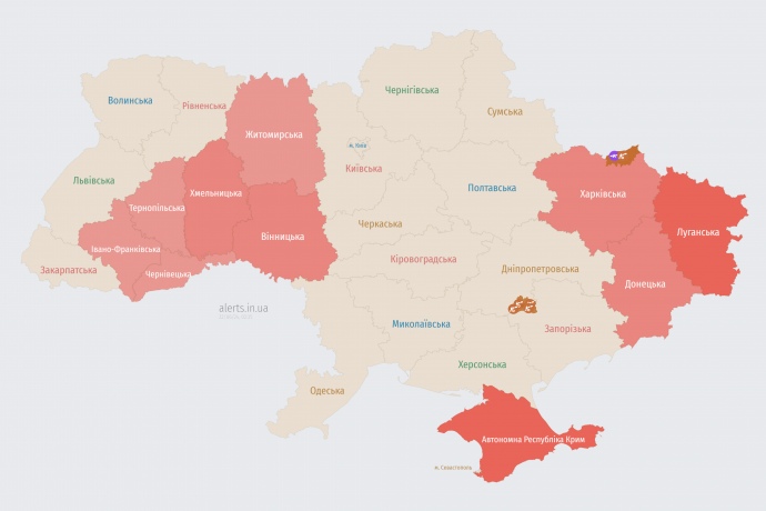 Карта alerts.in.ua