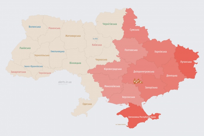 Карта alerts.in.ua