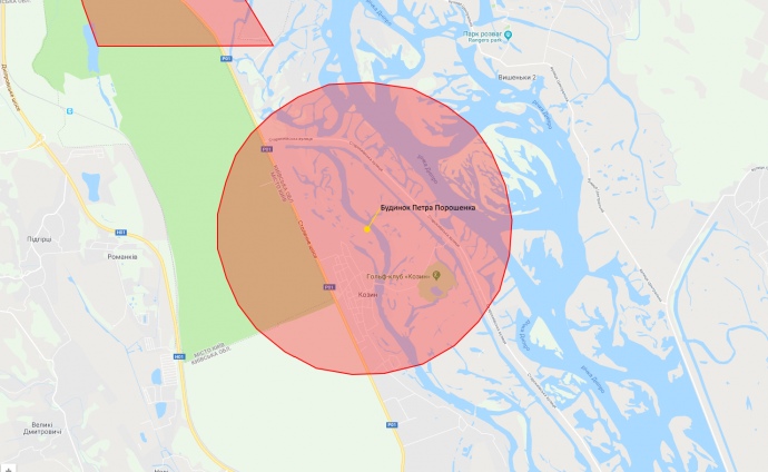 Летать в Козине над домом Порошенко запрещено