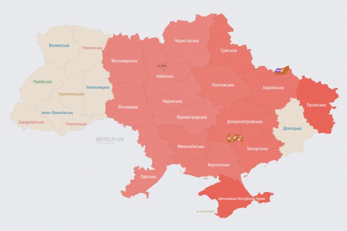 Карта alerts.in.ua