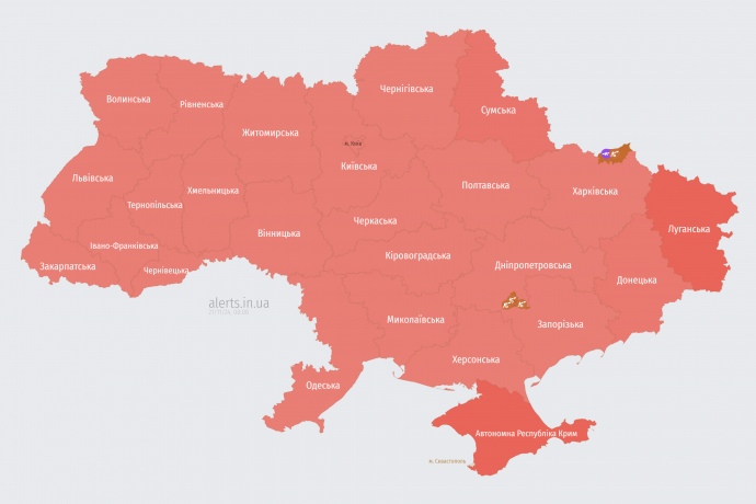 Карта alerts.in.ua