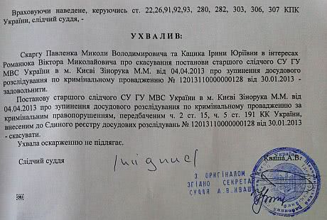 Рішення у справі Романюка