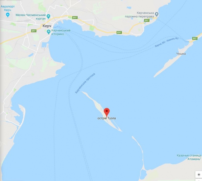 Тузла – острів між Керченським півостровом і Таманським півостровом
