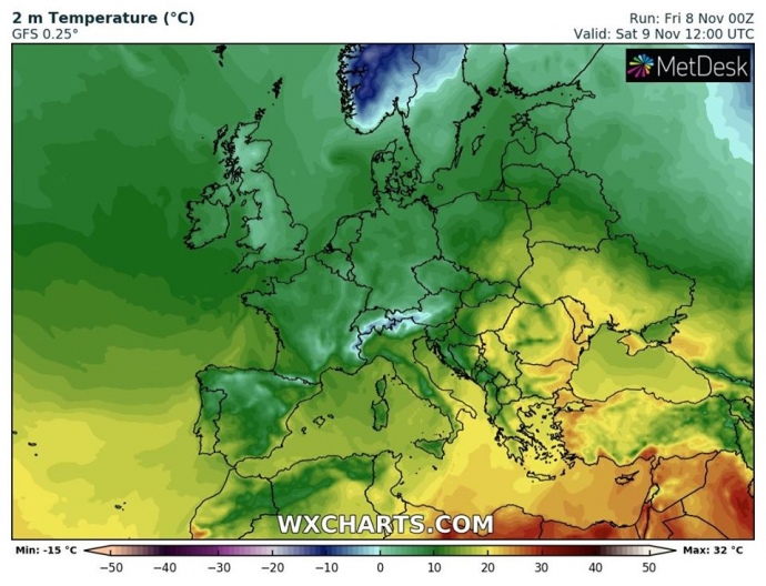 В выходные Украина будет одной из самых теплых стран Европы