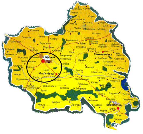 До Мар’янівки від Сільця через Горохів – 17 кілометрів, до Горохова ж від села – 7 кілометрів