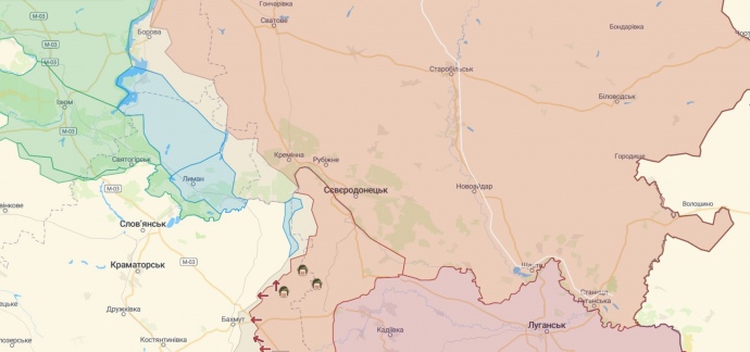 Лиман і Щастя на мапі