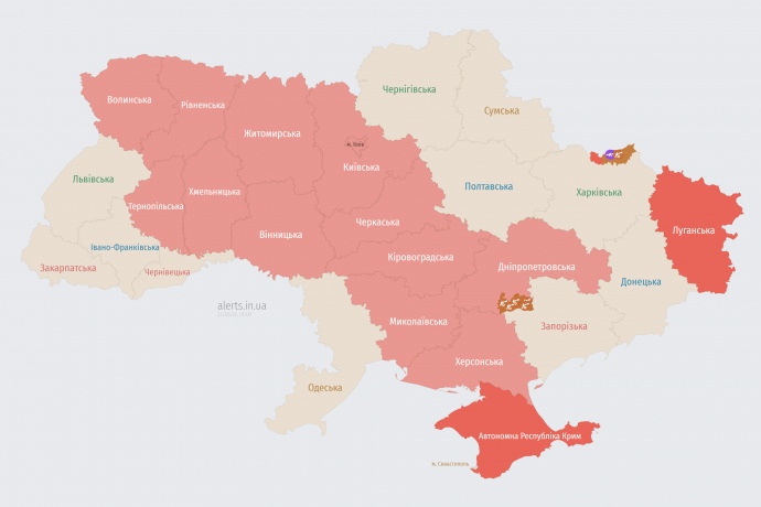 Карта alerts.in.ua