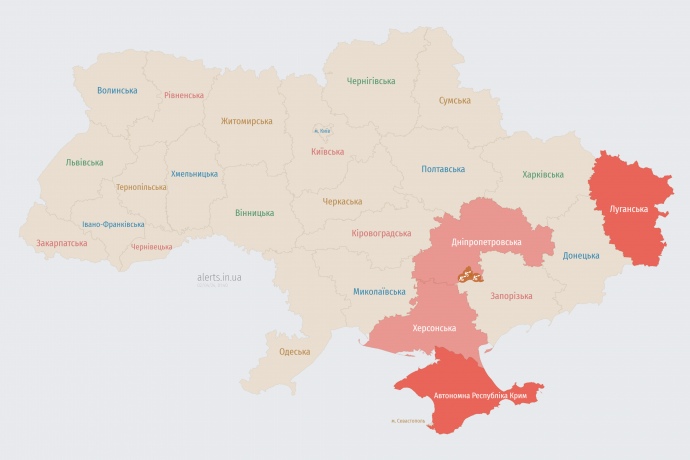 Карта alerts.in.ua