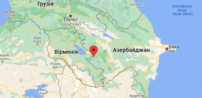 Район обстрілів на мапі