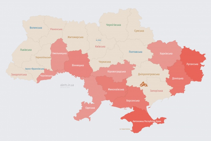 Карта alerts.in.ua