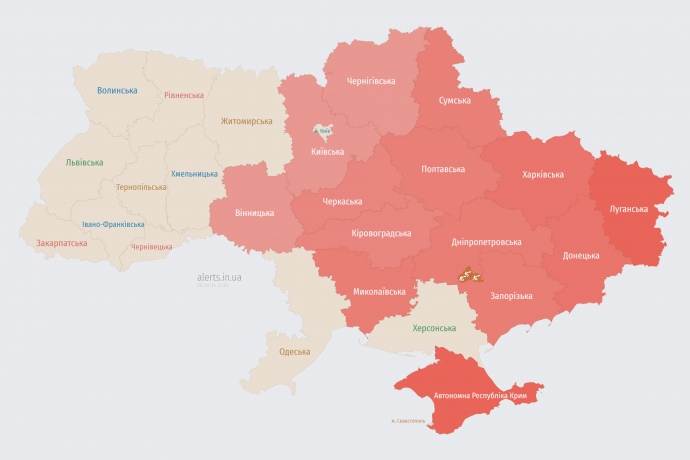 Карта alerts.in.ua