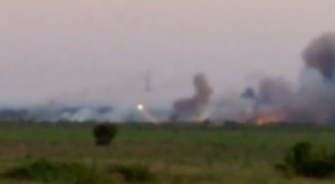 Кадри пожежі на полігоні в Кіровському районі Криму