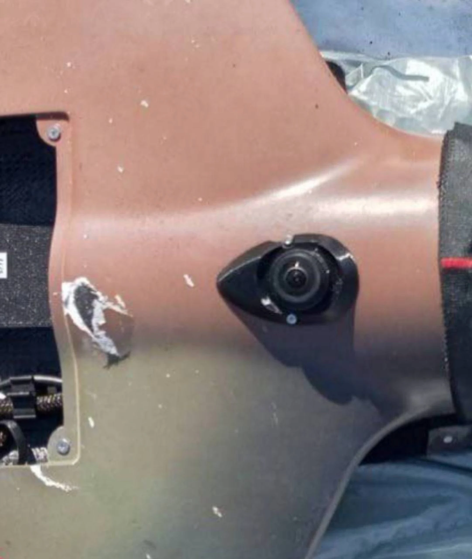 A rear-view camera on the Russian Zala drone