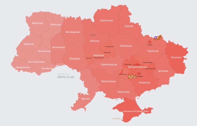 карта воздушных тревог