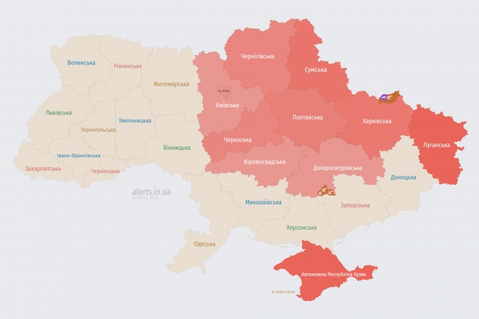 Карта alerts.in.ua