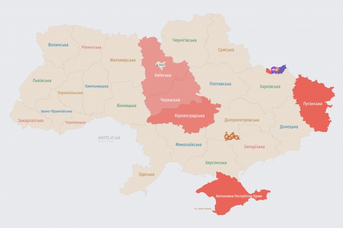 Карта alerts.in.ua