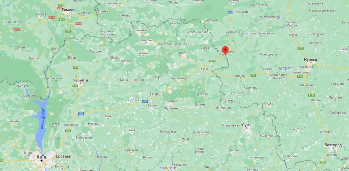 Місцезнаходження фортифікаційних споруд росіяни на кордоні з Сумською областю
