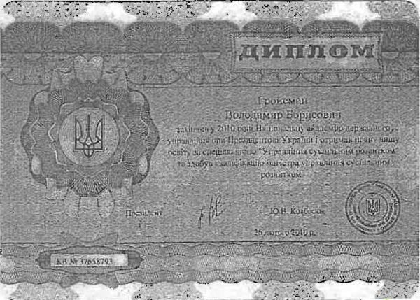 Магістерський диплом Гройсмана