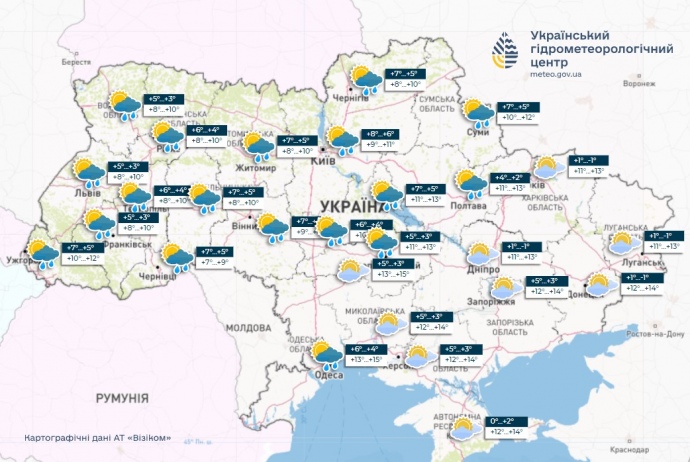 прогноз погоди на 24 березня, meteo.gov.ua