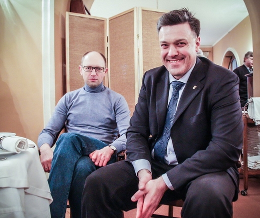 Яценюк та Тягнибок після акції у Львові