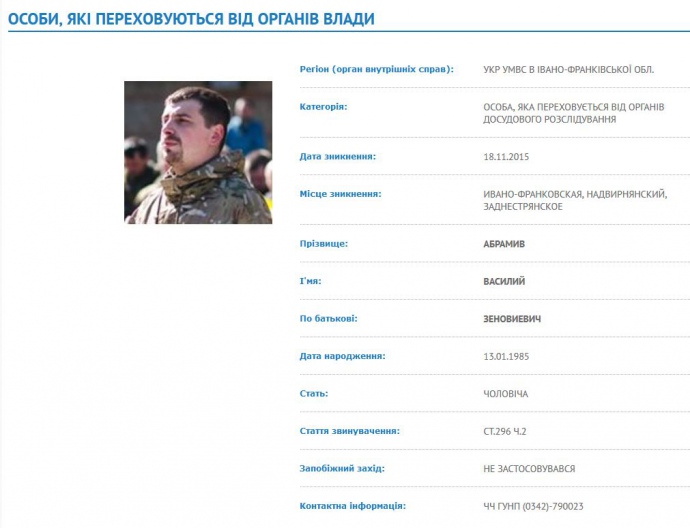 Разыскивают Василия Абрамива