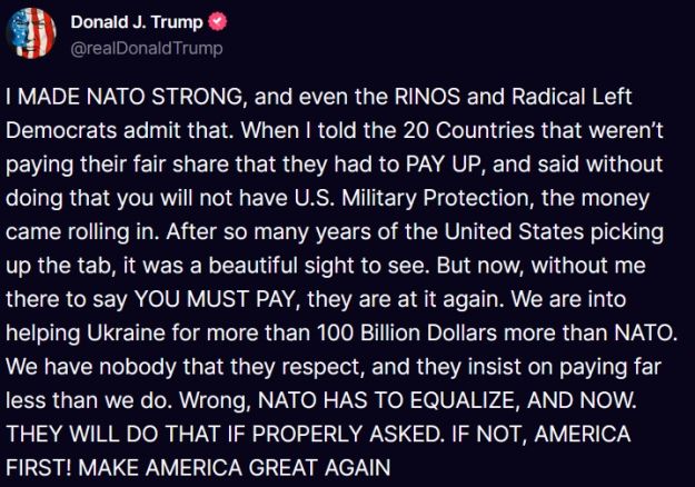 Трамп снова недоволен НАТО