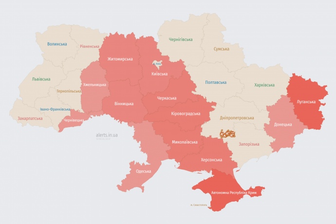 Карта alerts.in.ua