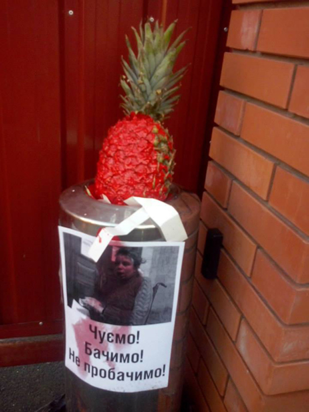 Ананас символізує те, що ця влада - жирує. Фото Марії Лебедєвої Ананас символізує те, що ця влада - жирує. Фото Марії Лебедєвої