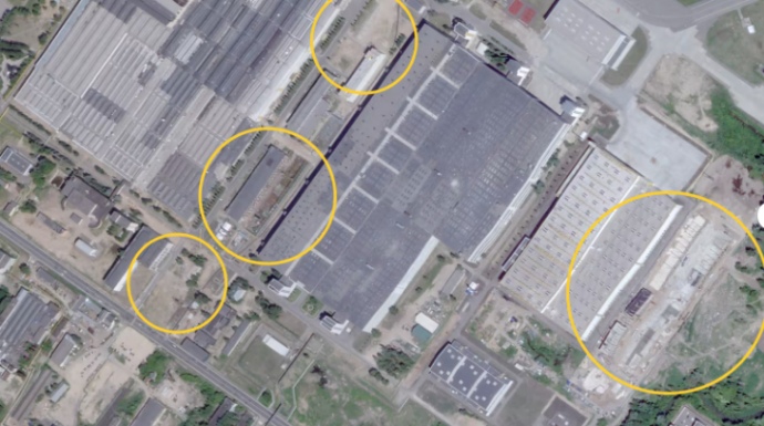 спутниковые снимки завода в 2024 году
