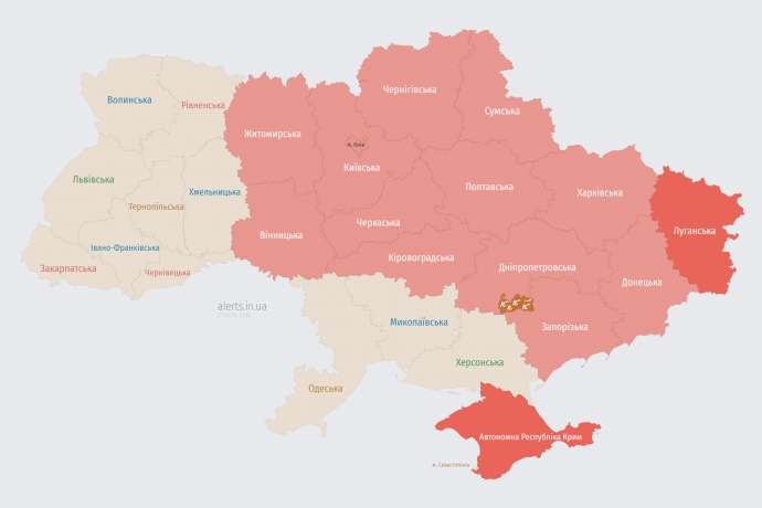 Карта alerts.in.ua