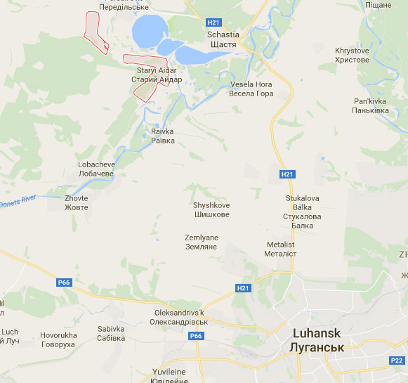 В цьому районі лінія зіткнення йде по річці