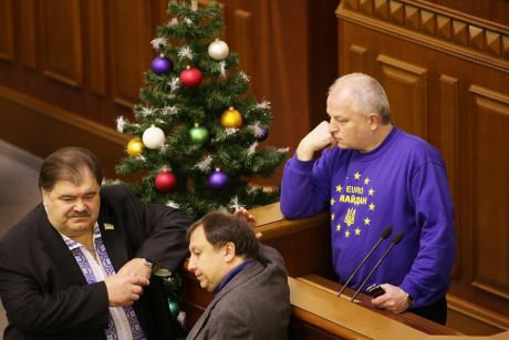 Опозиція блокує Раду, 14 січня. Фото Дмитра Ларіна
