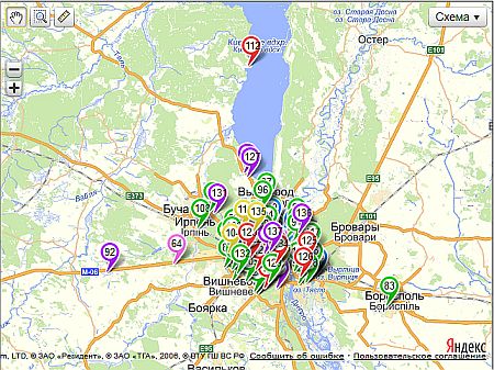 Карта помощи Киева Карта помощи Киева