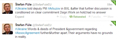 Скрин-шот Twittera Štefan Füle 