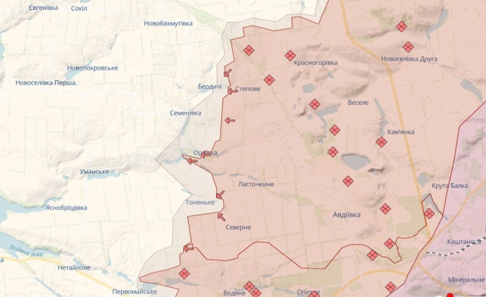 Тоненьке, Орлівка, Семенівка, Бердичі - наступ на захід від Авдіївки триває