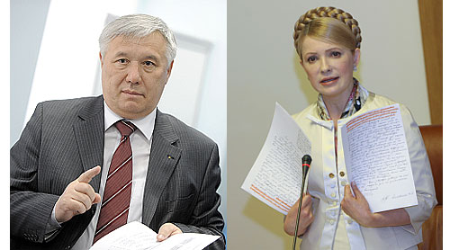 Тимошенко і Єхануров під час засідання Кабміну 20 травня. Фото Олександра Прокопенка 